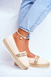 Dámske espadrilly na platforme Béžovej Minde Linen Platform