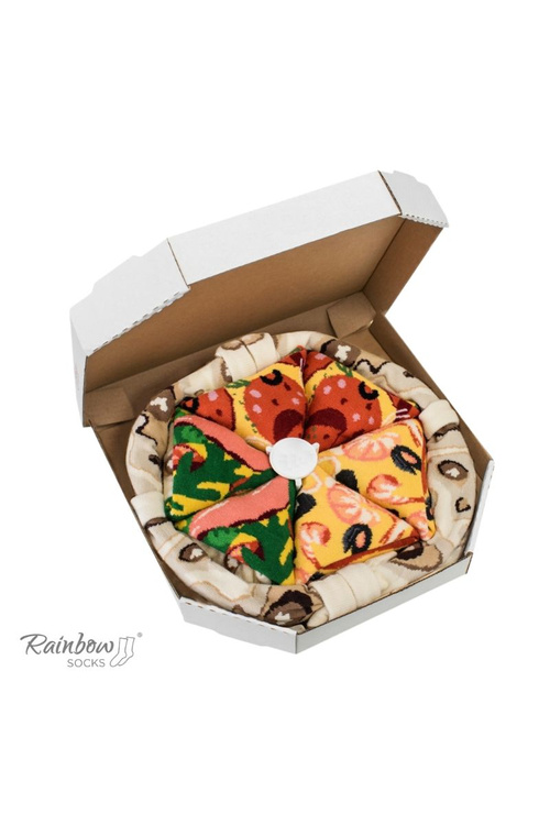 Rainbow Socks Pizza 4 páry Italské Pepperoni z mořských plodů