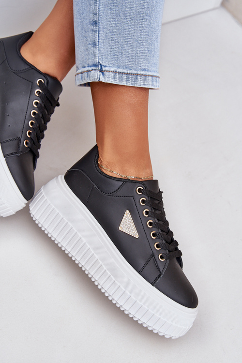 Štýlové tenisky na masívnej platforme čierno-biele Vallexia