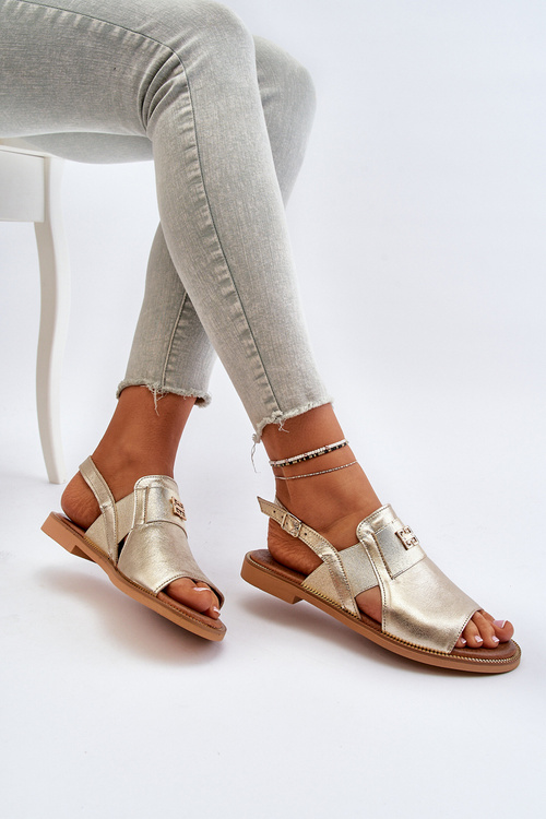 Zazoo 40385 Dámské Kožené Sandály Zlaté