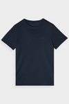 Chlapčenské Hladké Bavlnené Tričko Tmavo Modré 4F 4FJWMM00TTSHM1626-31S