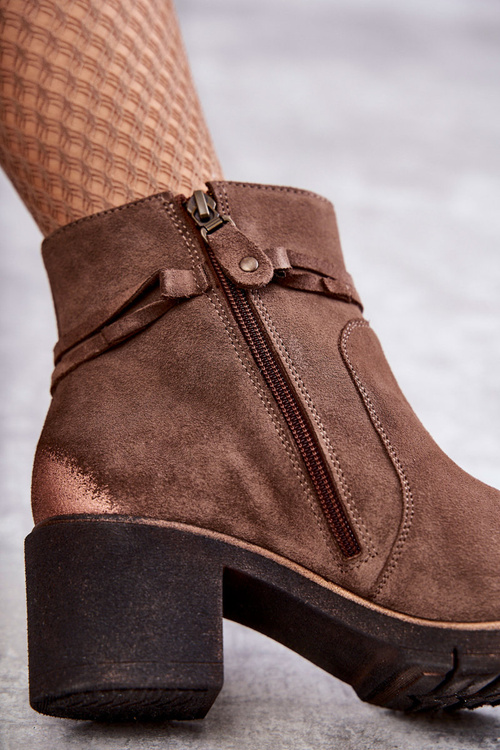 Dámske semišové topánky Maciejka 05720-14 Svetlo hnedé