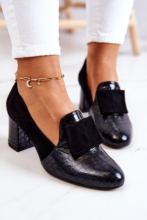 Semišové hadie čerpadlá čierna diana