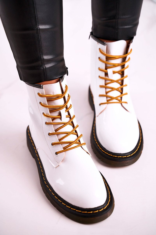 Dámské Traperky Kožené Bílé GOE GG2N3057A