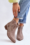 Dámské prolamované boty Lewski Shoes 2909 Světle hnědé