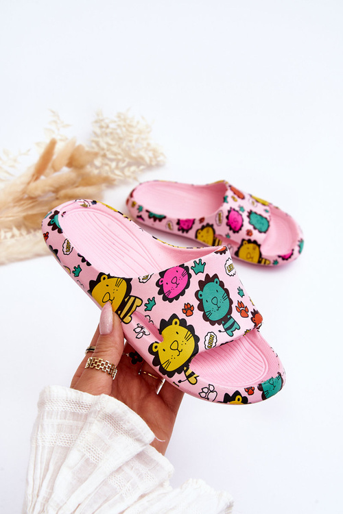 Detská ľahká pena flip -flops lev lev tmavom ružovej esthere