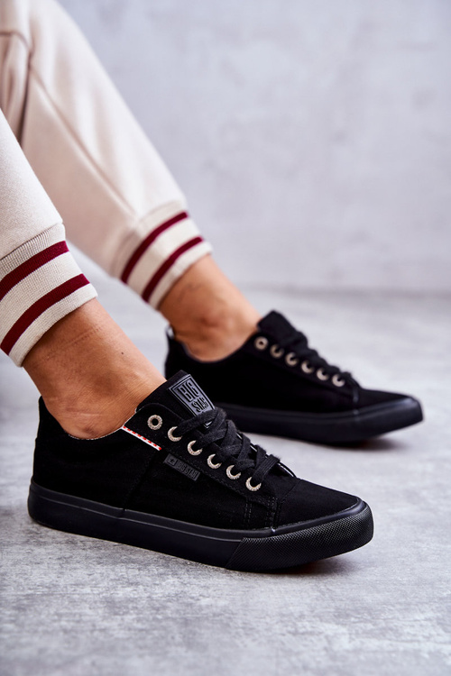 Nízke dámske materiály tenisiek Veľká hviezda KK274004 čierna