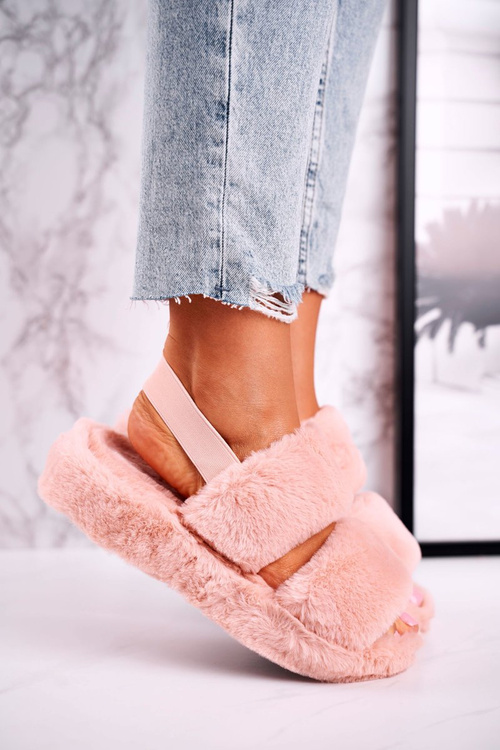 Dámské Kožešinové Oranžové Papuče Cotton Candy