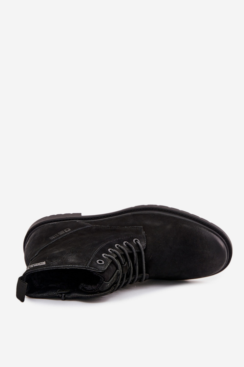 Kožené Zateplené Boty Pro Muže Na Zip Big Star OO174148 Černé