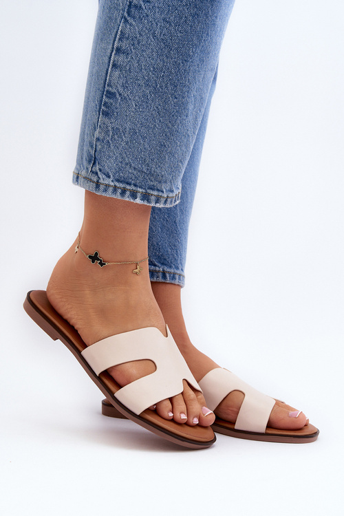 Dámské žabky s výstřihem béžové Lumossa