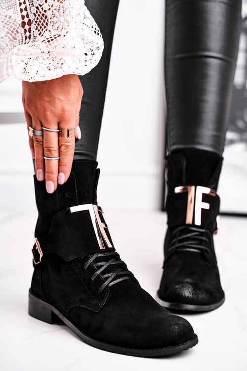 Dámske semišové topánky Black Nicole 2591