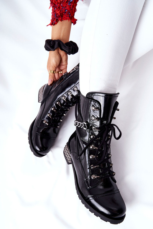 Kožené topánky Laura Messi čierna 2209