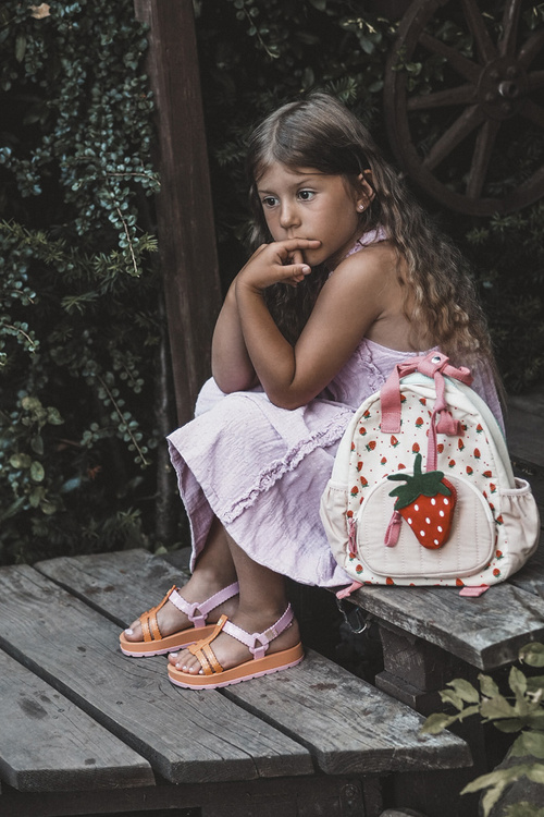 Dětské vonící sandálky na suchý zip ZAXY LL385026 Oranžové