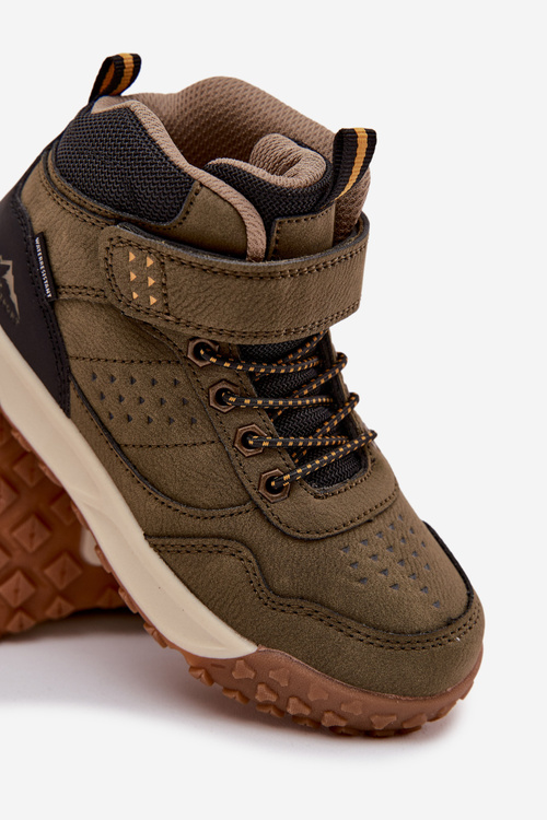 Dětské turistické boty na suchý zip tmavě zelené Pavisse