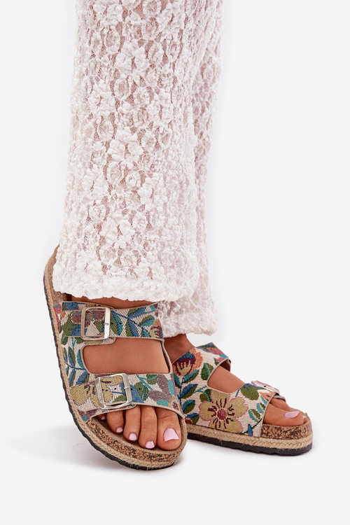 Vzorkované Dámske Pantofle Na Korkovej Platforme S Prackami Lee Cooper LCW-25-35-3480L Viacfarebné