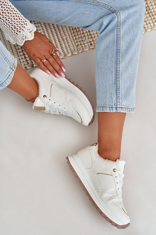 Teplé Zateplené Športové Topánky Na Platforme Biele Lerisas