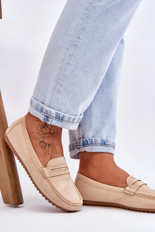 Dámské klasické semišové mokasíny Béžove Ivana