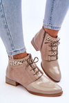 Kožené šnurovacie topánky Maciejka 05953-04 béžová