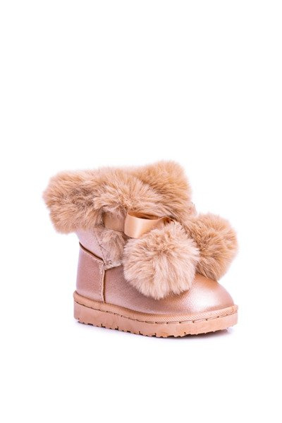dětské champagne teplé sněhule Semišové boty Roofy