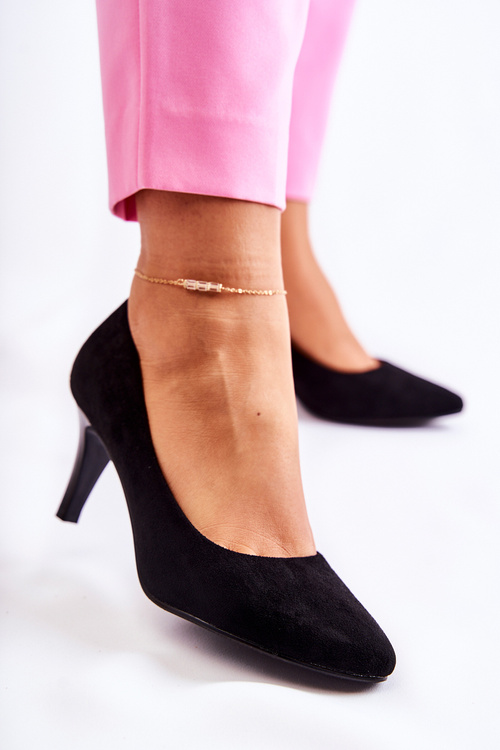 Dámske klasické semišové čerpadlá čierna semprella