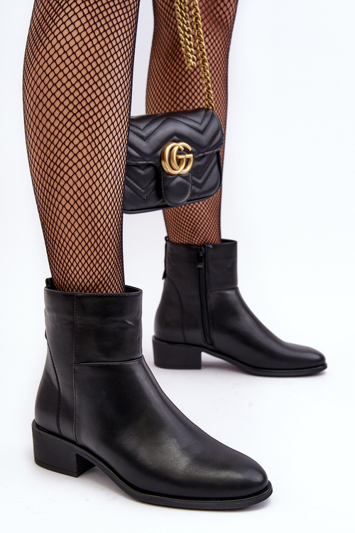 Dámske kožené topánky pre čierny posúvač Semotti