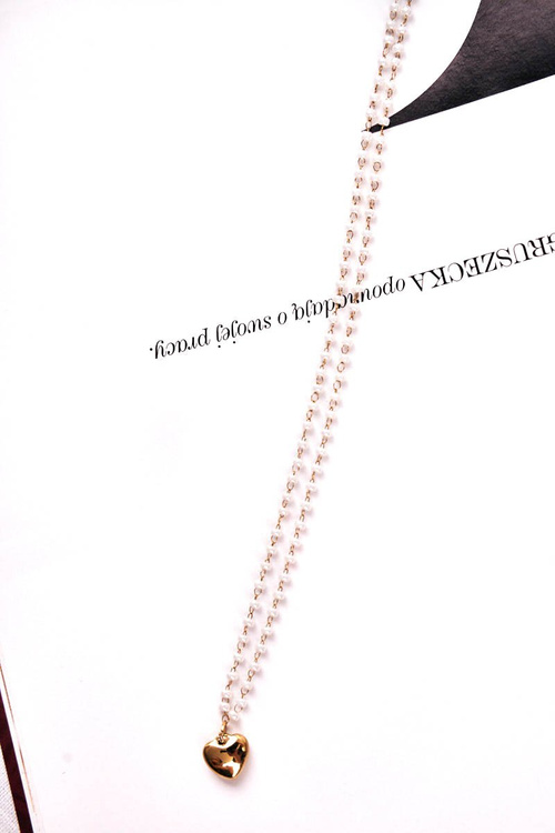 Dámsky zlatý náhrdelník reťazec Pearl Camilla Heart