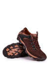 Pánska kožená kožená turistická topánky bednarek hnedá