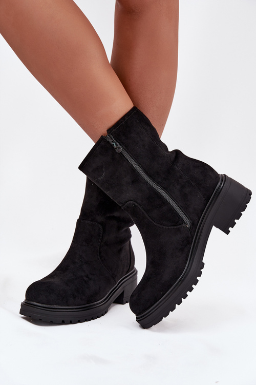 Izolované dámske členkové topánky na nízkom opätku čierne Mirellea