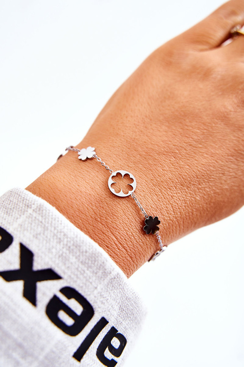 Klasický dámsky striebro Clover náramok