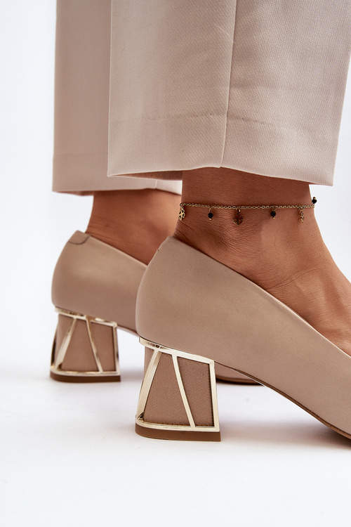 Elegantní lodičky s ozdobou Laura Messi 2740 Beige