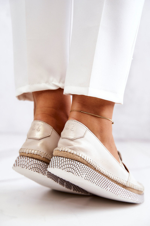 Dámské kožené mokasíny Maciejka 05432-22 Světle béžová