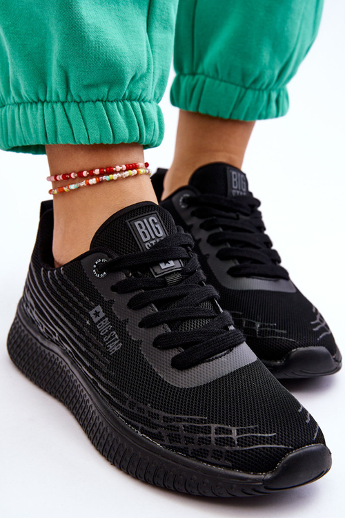 Dámska sieťová športová topánka Pamäťový penový systém Big Star LL274662 Čierna