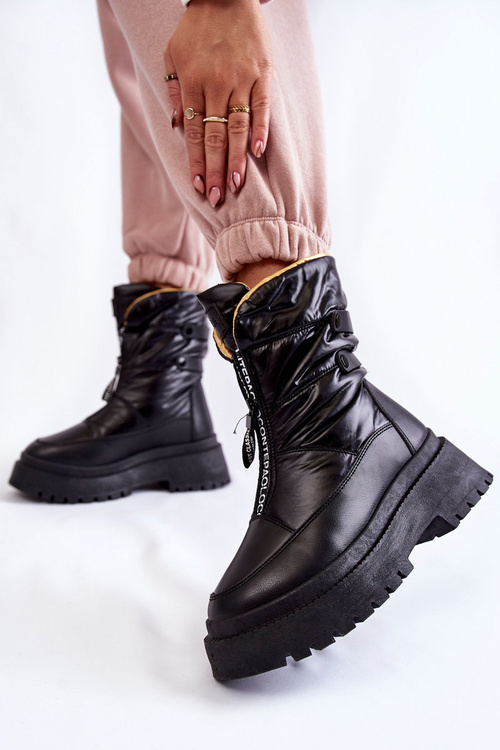 Vysoké dámské sněhule se zipem černé Moira