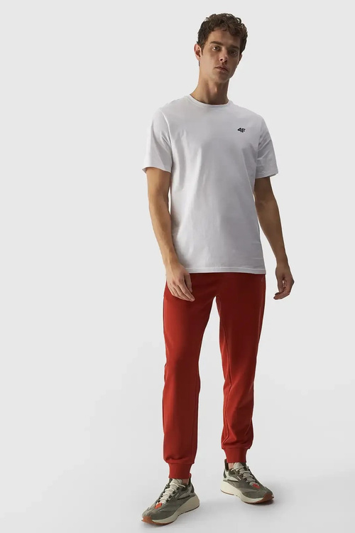 Pánske Hladké Tričko S Logom 4F Biele 4FWMM00TTSHM1843-10S