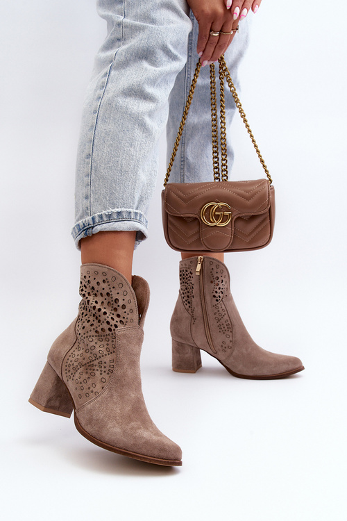 Dámske otvorené podpätky, béžové Zazoo 3166/P