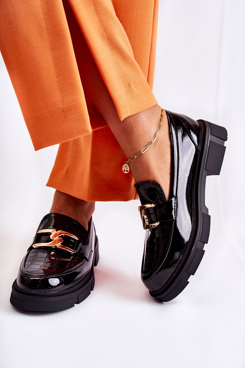 Módne laaferské kožené topánky čierna pôvabnosť