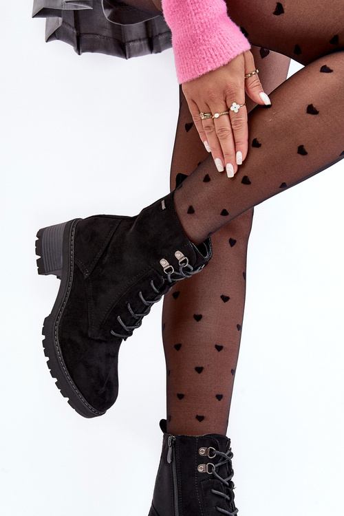 Dámska nízka čipka čipky -up -up čierna adinail