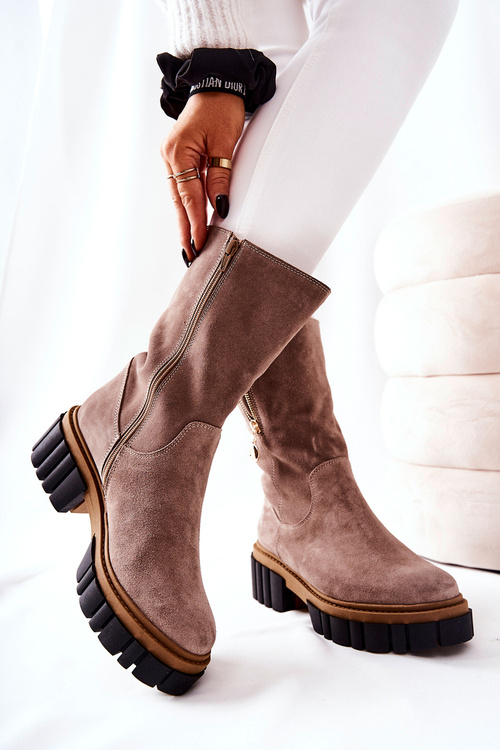 Kožené izolované topánky cappucino sufle