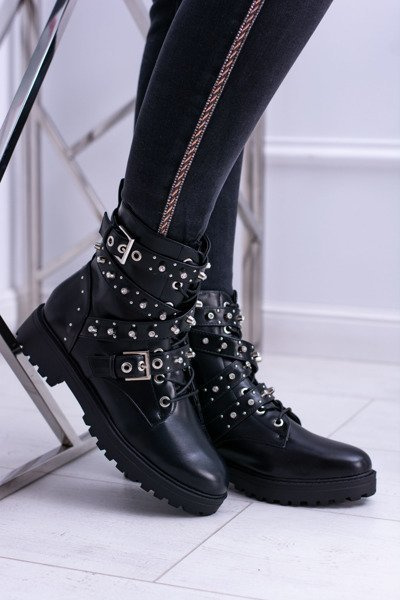 Dámske vysoké čierne topánky Albere