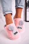 Dámské Kožené Pantofle S Kloboukem A Bambulí Růžove Keep Warm