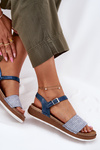 Dámské Sandály S Pletením Na Pásku Modré Inblu GS000050