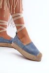 Dámske modré Tailesse šnurovacie espadrilky na platforme