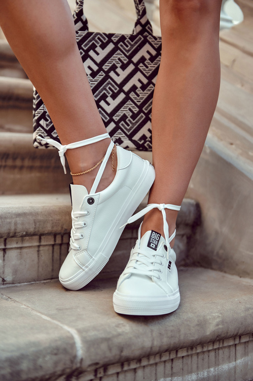 Dámské Kožené Tenisky S Nápisem BIG STAR EE274316 Bílé