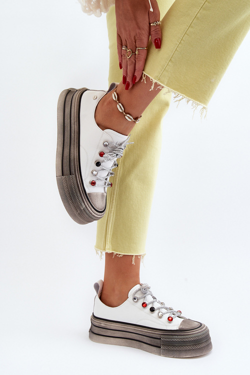 Dámské tenisky na platformě GOE NN2N4054 Bílé