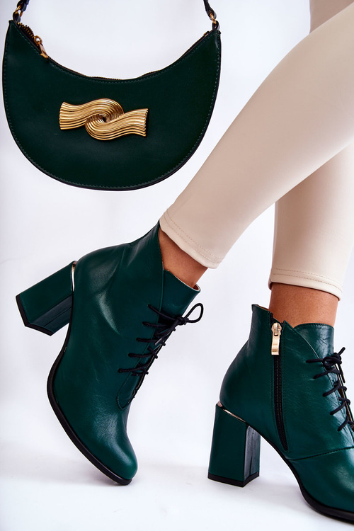 Dámske kožené topánky na zelenom stĺpiku Carrice