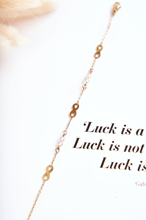 Náramek Na řetízku Znamení nekonečna Zlatý