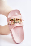 Gumové detské papuče s dekoratívnou reťazou Pink Suzie