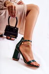 Dámska kožená hadová sandále vzor zelenej sollany