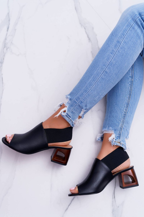 Sandály Kožené S žebrováním Laura Messi 1919 Cerne