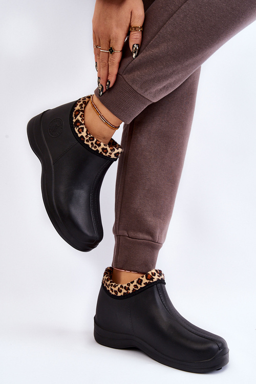 Dámské nazouvací teplé boty do deště Skvrny černá Izera